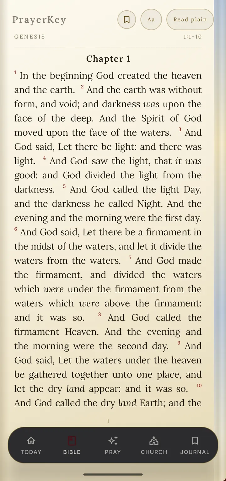 PrayerKey app: Bible