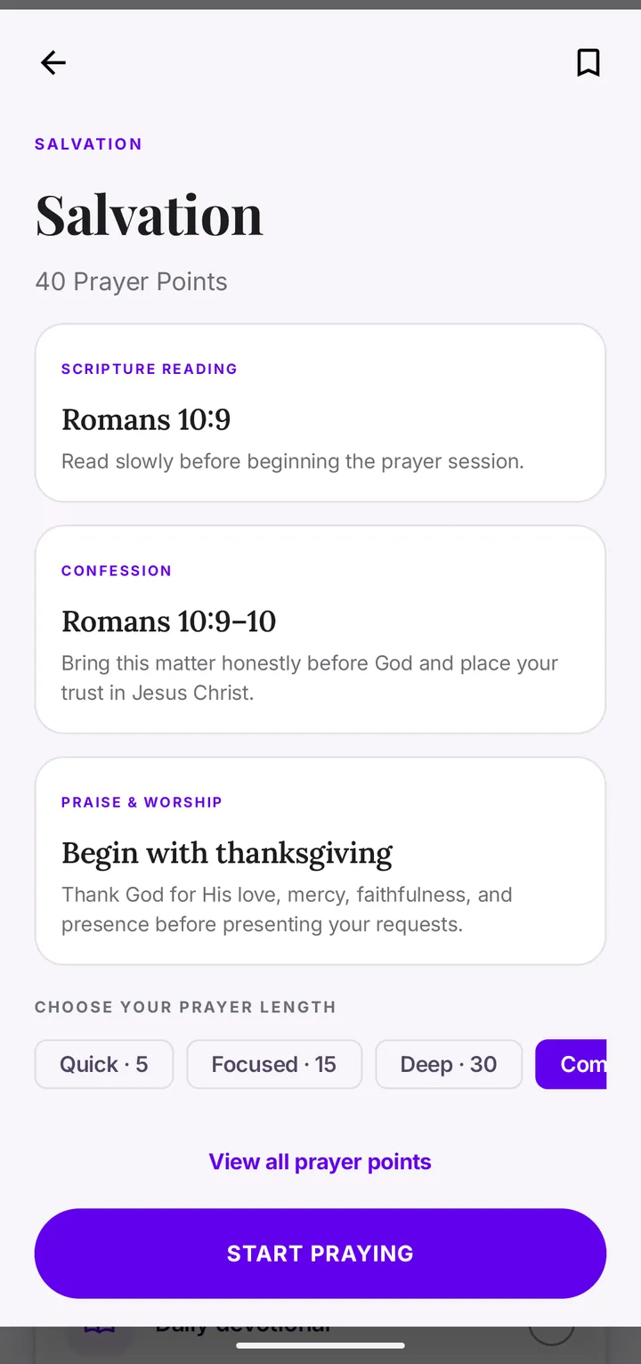 PrayerKey app: Guided prayer